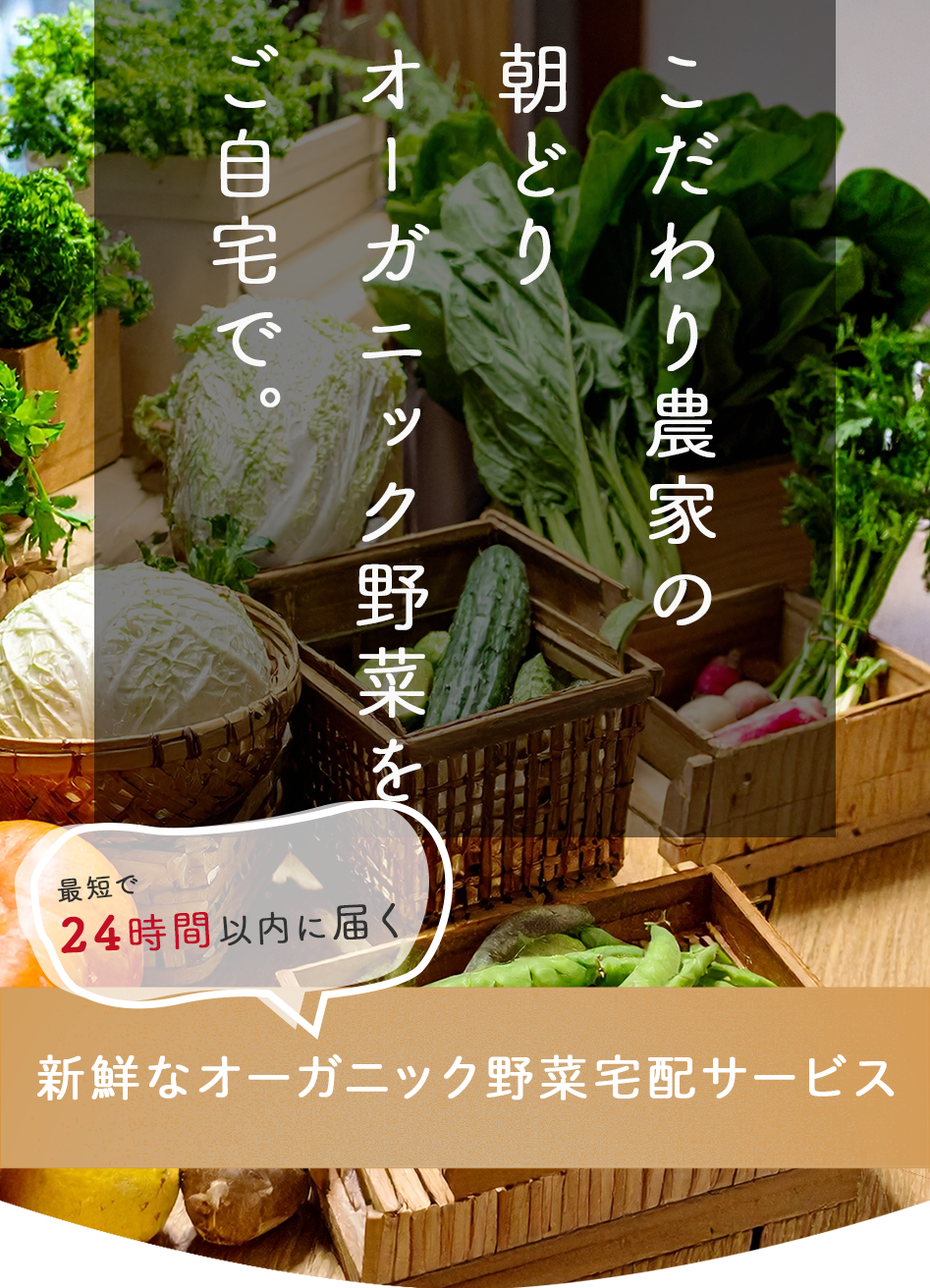 こだわり農家の朝どりオーガニック野菜をご自宅で